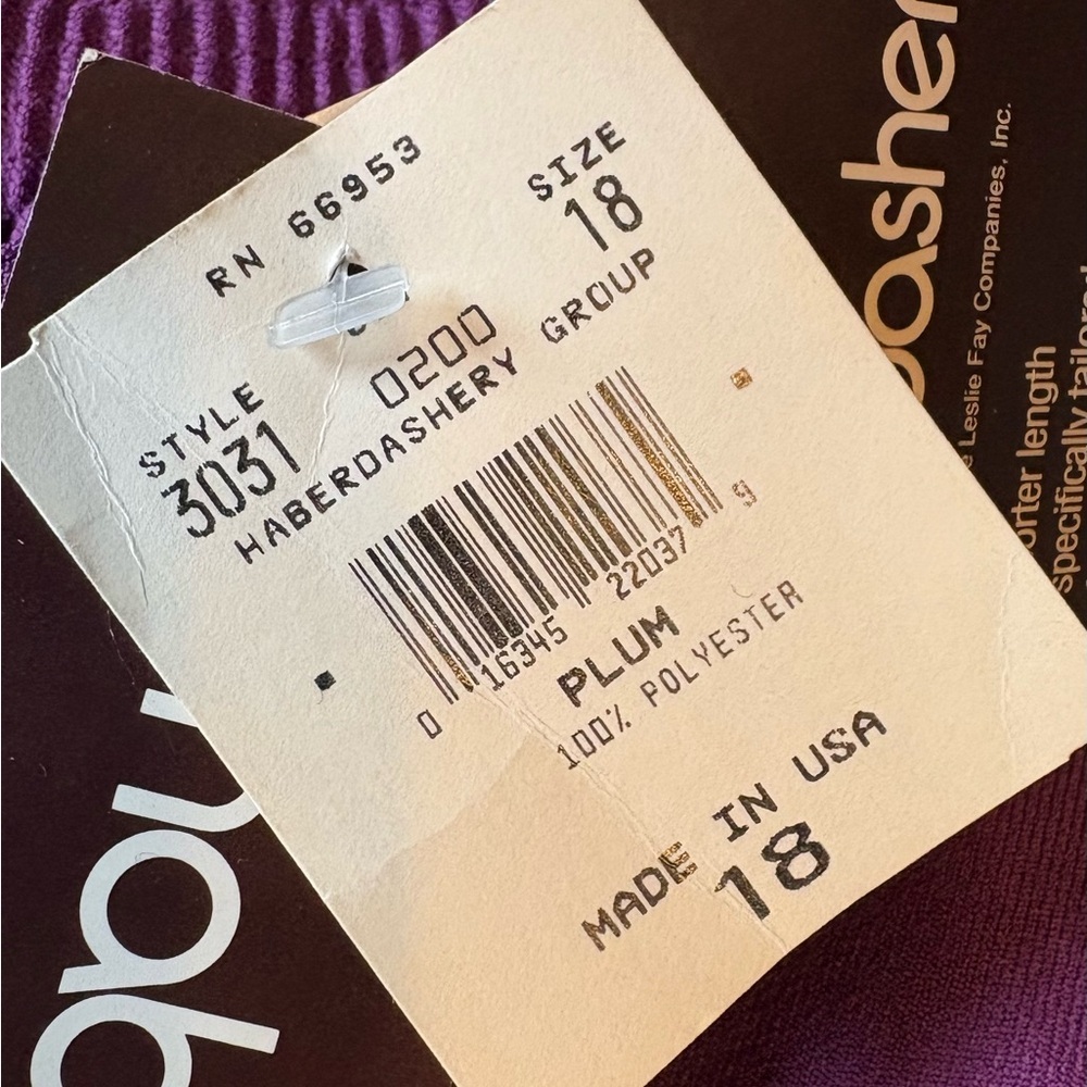 Vintage Haberdashery Plum Color Trousers, NWT. Sz 18 - Picture 10 of 10